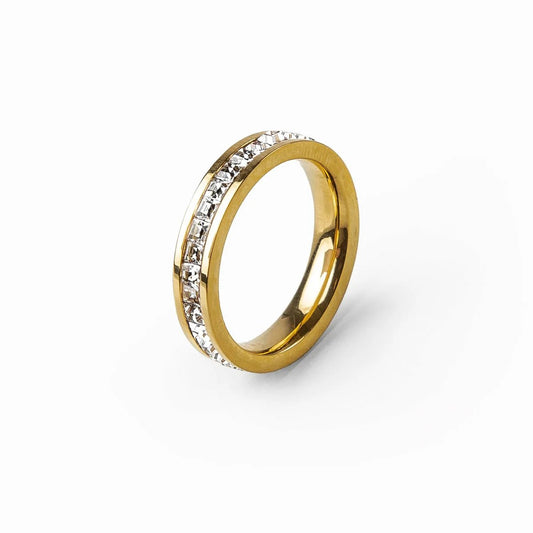 Brilliant Zirconia Solitaire Ring — 18K Gold-Plated