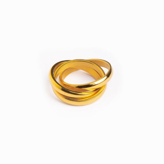 Trinity Interlocking Ring — 18K Gold-Plated