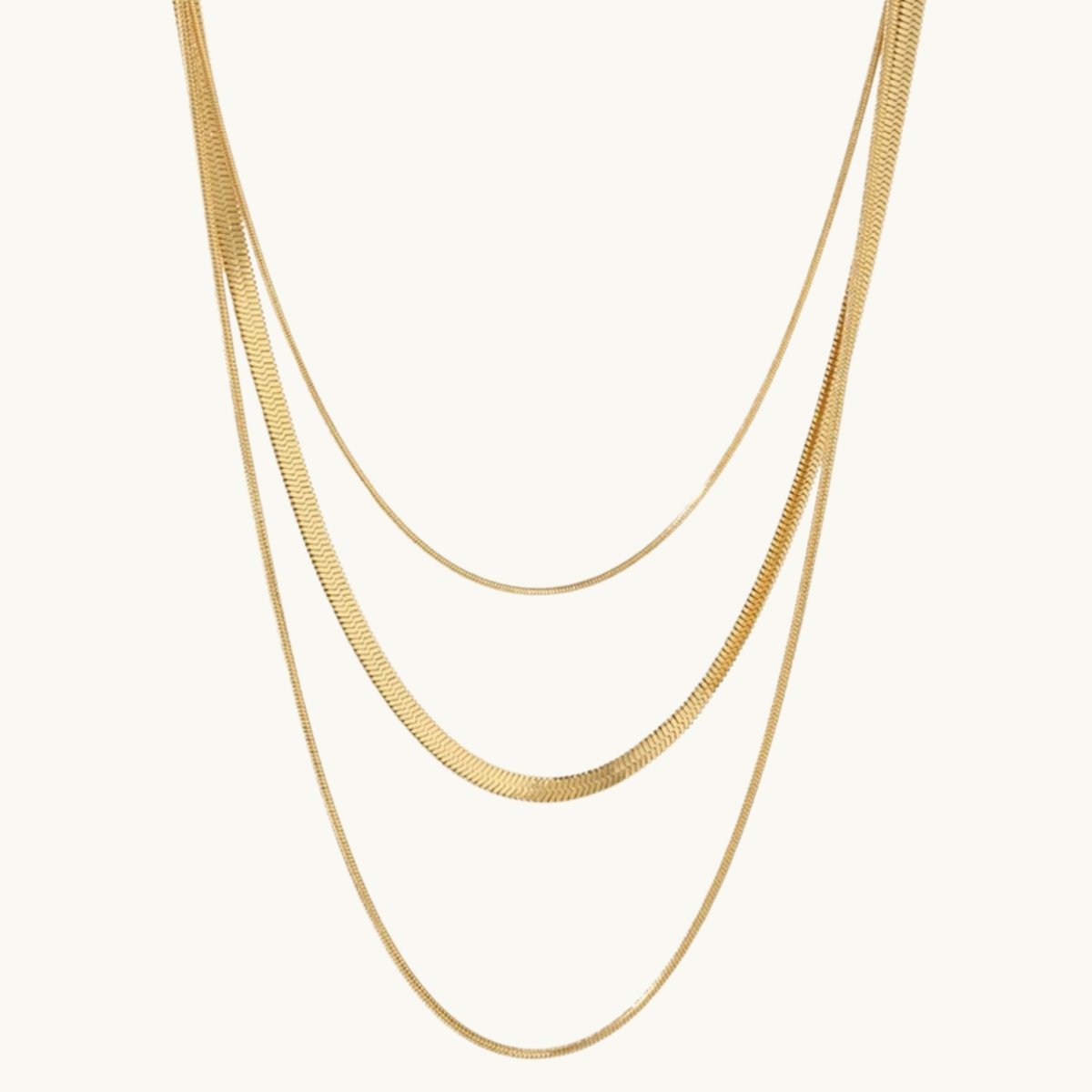 Celine Triple-Layer Snake Chain Necklace - 18K Gold-Plated