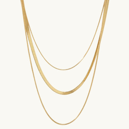 Celine Triple-Layer Snake Chain Necklace - 18K Gold-Plated