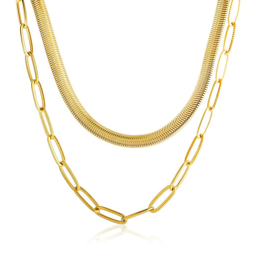 Antonela Double Necklace Set - 18K Gold-Plated